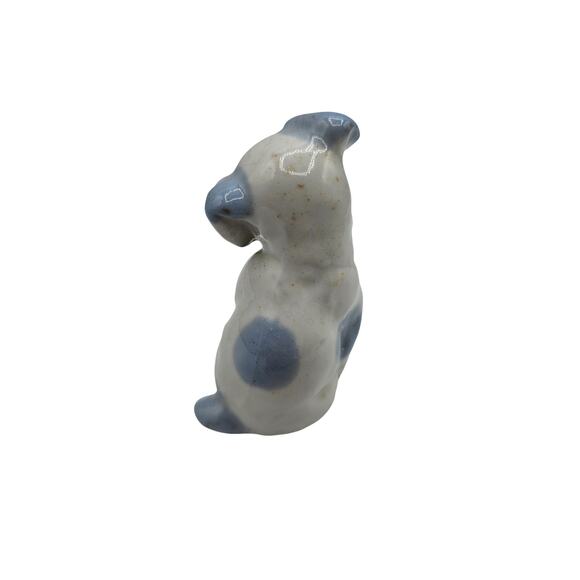 Vintage Scotty Dog White Blue Ceramic Figurine made in Japan - Picture 3 of 5